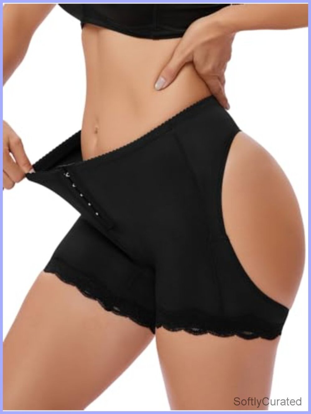 Butt Lifter Shapewear Seamless Control Panties with Lace Hem